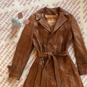 Vintage Leather Trench Coat